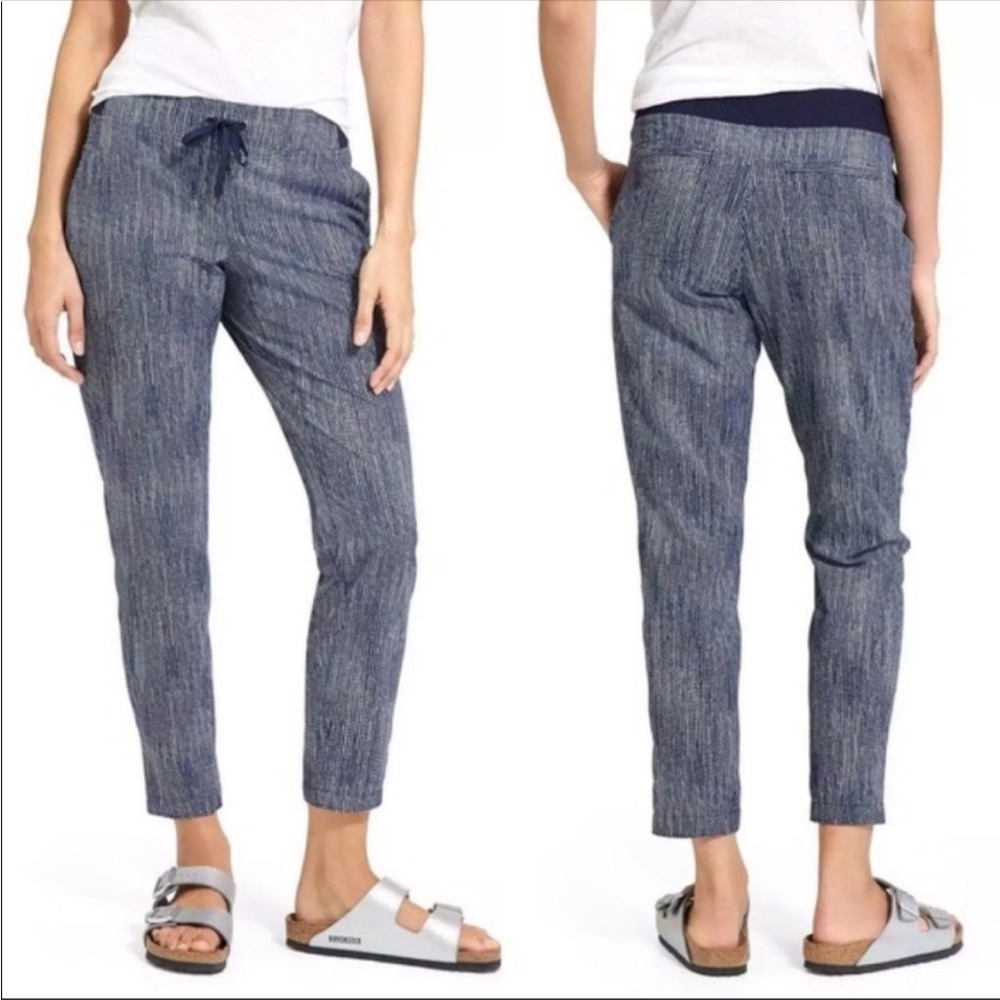 Athleta Midtown Batik pants navy print RN#54023